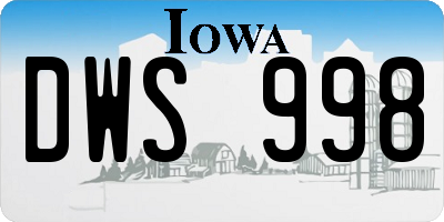 IA license plate DWS998