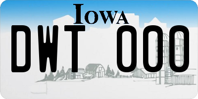 IA license plate DWT000