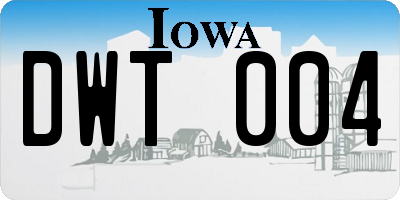 IA license plate DWT004