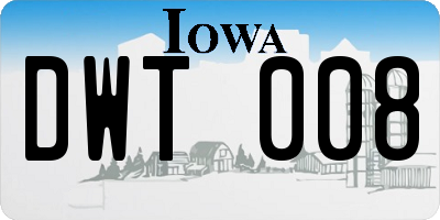 IA license plate DWT008