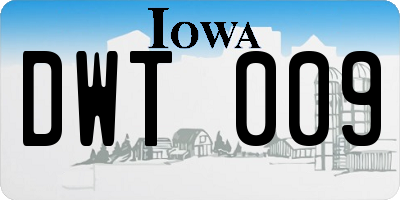 IA license plate DWT009