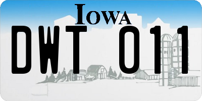 IA license plate DWT011