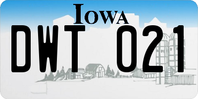 IA license plate DWT021