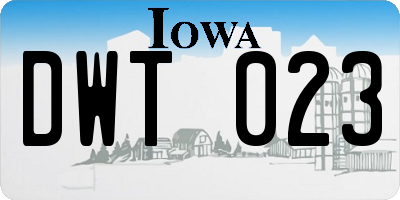 IA license plate DWT023