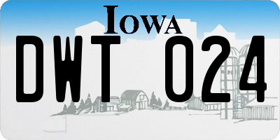 IA license plate DWT024