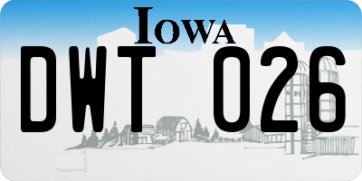 IA license plate DWT026
