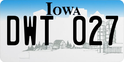 IA license plate DWT027