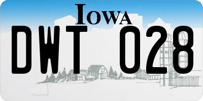 IA license plate DWT028