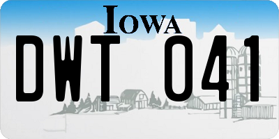 IA license plate DWT041