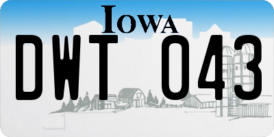 IA license plate DWT043