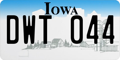 IA license plate DWT044