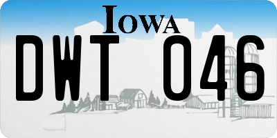 IA license plate DWT046