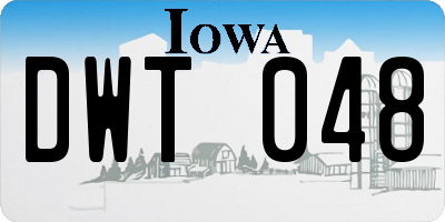 IA license plate DWT048