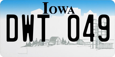 IA license plate DWT049