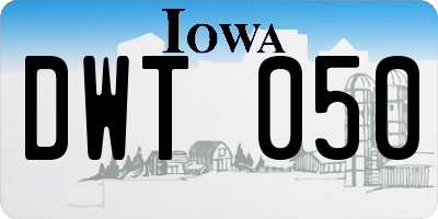 IA license plate DWT050