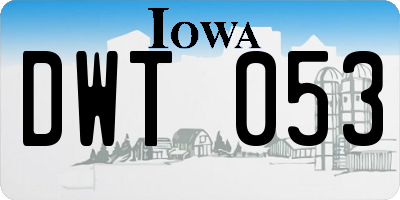 IA license plate DWT053