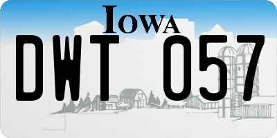 IA license plate DWT057
