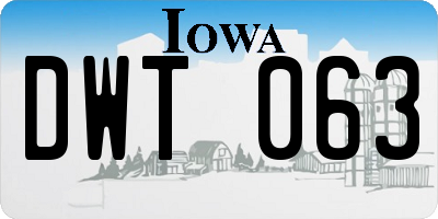 IA license plate DWT063