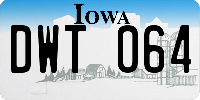 IA license plate DWT064