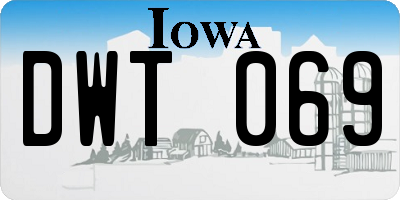 IA license plate DWT069