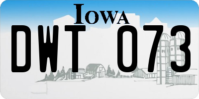 IA license plate DWT073