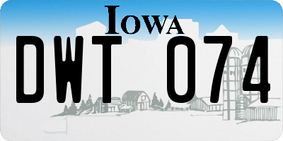 IA license plate DWT074