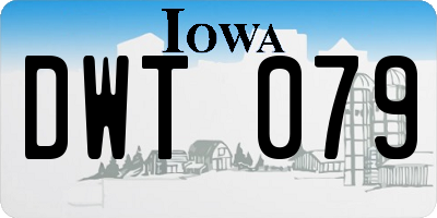 IA license plate DWT079
