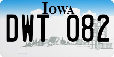 IA license plate DWT082