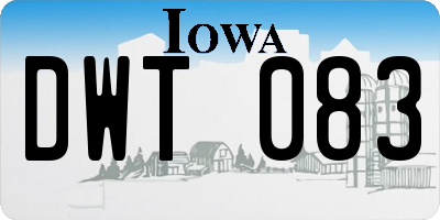 IA license plate DWT083