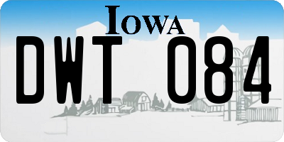 IA license plate DWT084