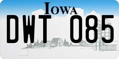 IA license plate DWT085