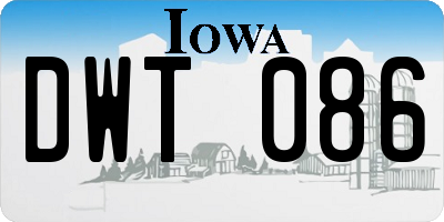 IA license plate DWT086