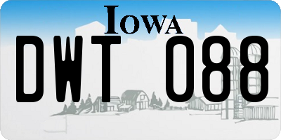 IA license plate DWT088