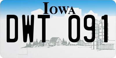 IA license plate DWT091