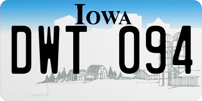 IA license plate DWT094