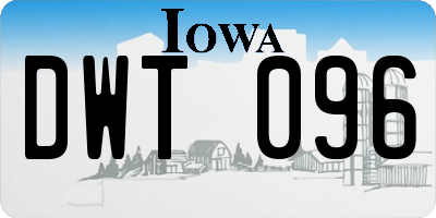 IA license plate DWT096