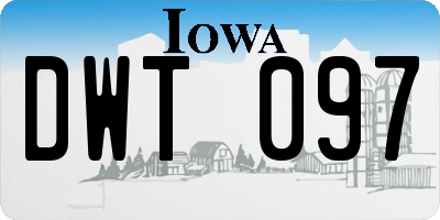 IA license plate DWT097
