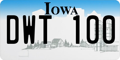IA license plate DWT100