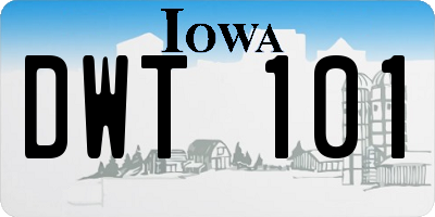 IA license plate DWT101
