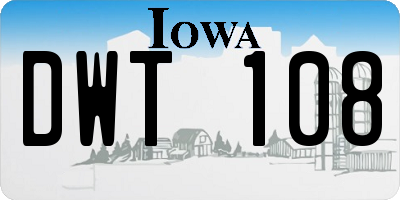 IA license plate DWT108