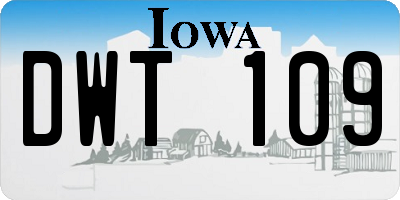 IA license plate DWT109
