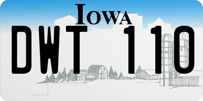 IA license plate DWT110