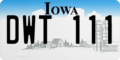 IA license plate DWT111