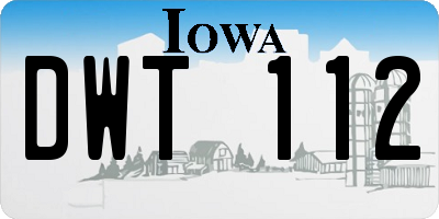 IA license plate DWT112