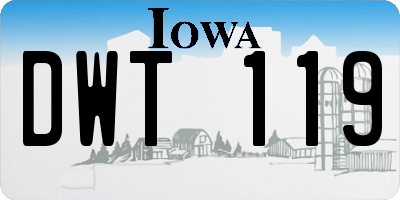 IA license plate DWT119