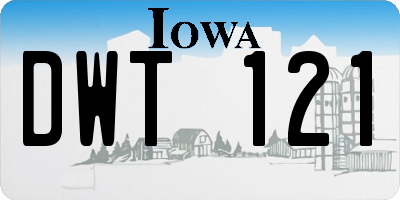 IA license plate DWT121