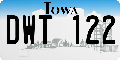 IA license plate DWT122