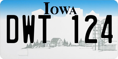 IA license plate DWT124