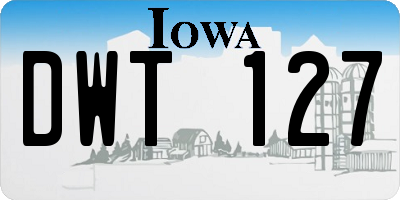 IA license plate DWT127