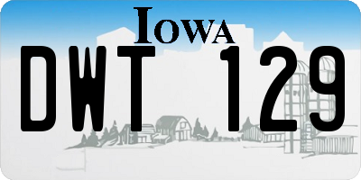 IA license plate DWT129